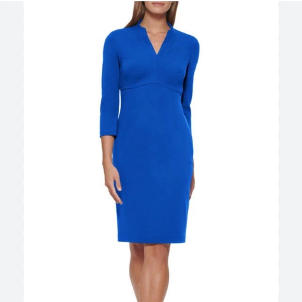 Calvin Klein Blue 3/4 Sleeve Dress